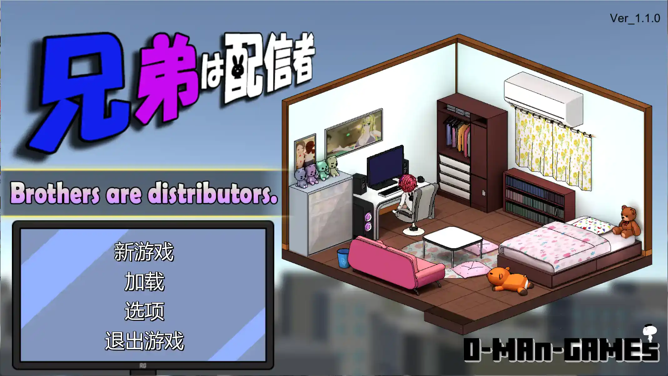 像素SLG【主播兄弟NTR】v1.10 官方中文版 1.8G